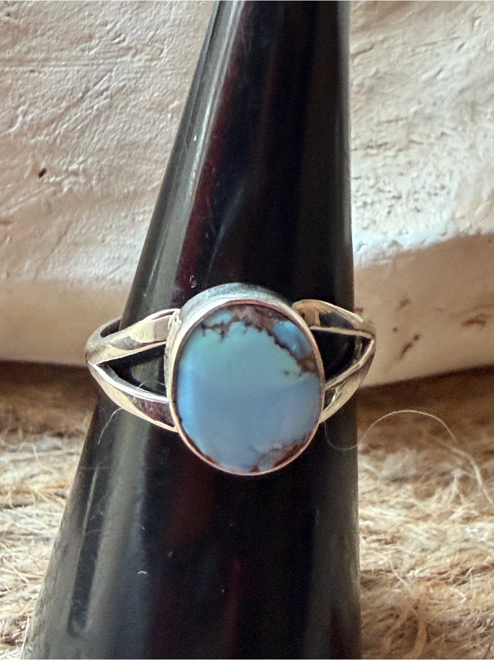 Robinson Martinez Sterling Silver Golden Hills Turquoise Oval Ring